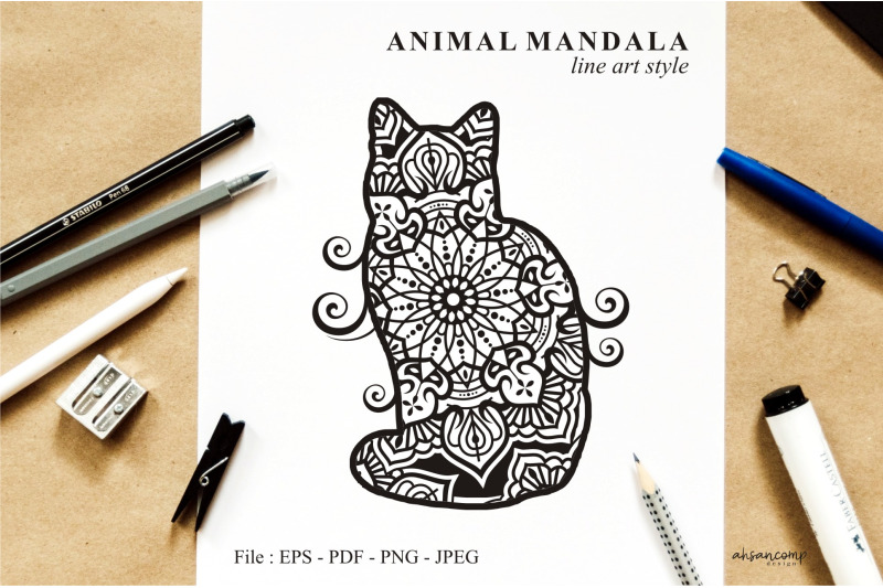 cat-mandala-vector-line-art-style-bundle-vol-1