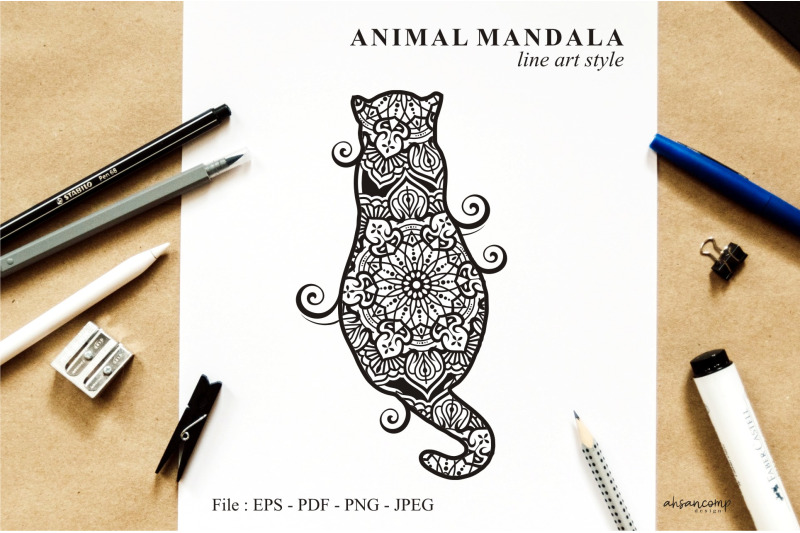 cat-mandala-vector-line-art-style-bundle-vol-1