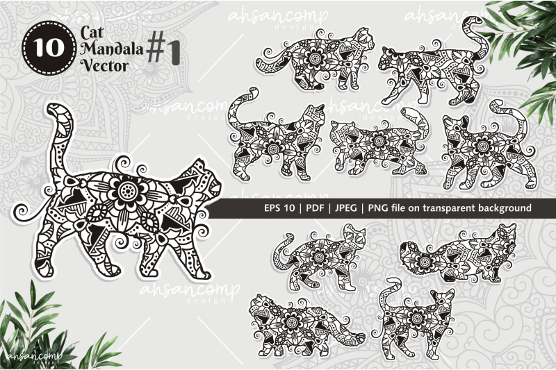 cat-mandala-vector-line-art-style-bundle-vol-2