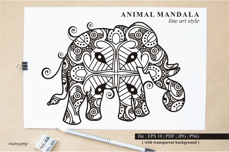 elephant-mandala-vector-line-art-style-bundle