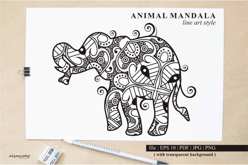 elephant-mandala-vector-line-art-style-bundle