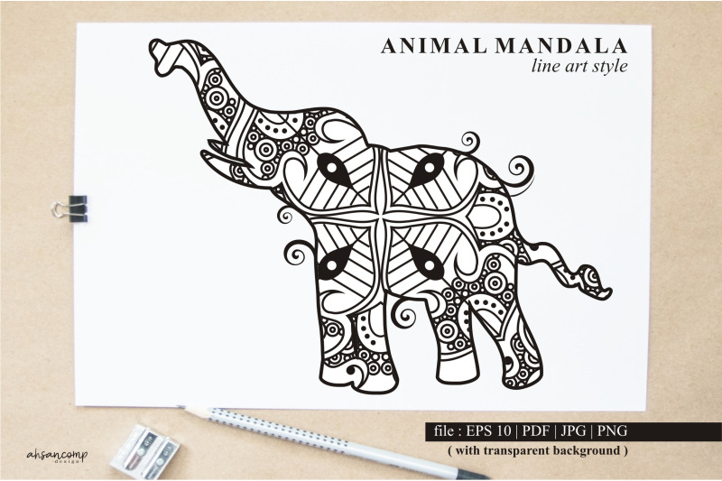 elephant-mandala-vector-line-art-style-bundle