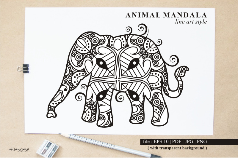 elephant-mandala-vector-line-art-style-bundle