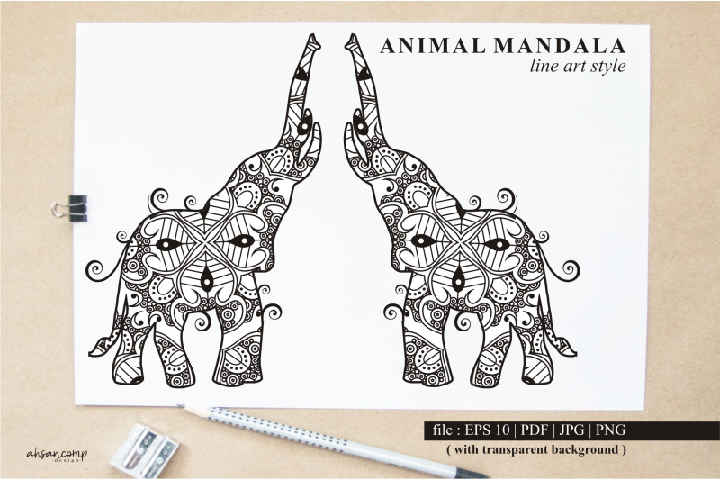 elephant-mandala-vector-line-art-style-bundle