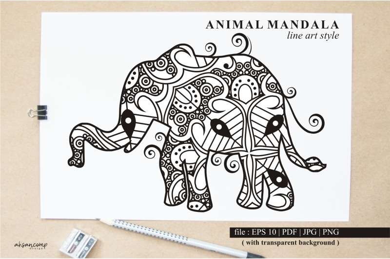 elephant-mandala-vector-line-art-style-bundle