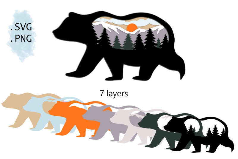 3d-layered-svg-multilayered-svg-bear-layered-svg-animal