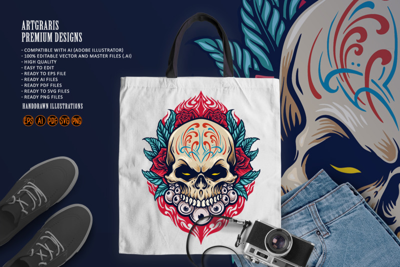 Mexican Calavera dia de los Muertos By artgrarisstudio | TheHungryJPEG