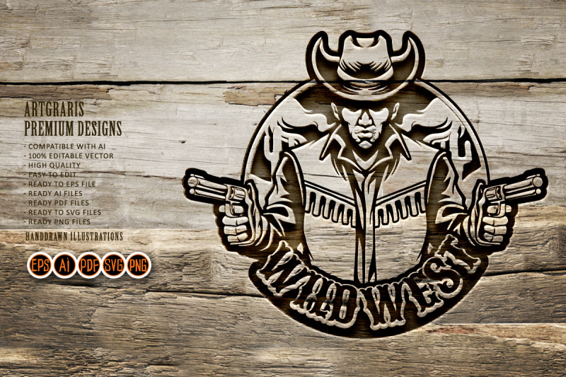 cowboy-wild-west-mascot-silhouette-svg