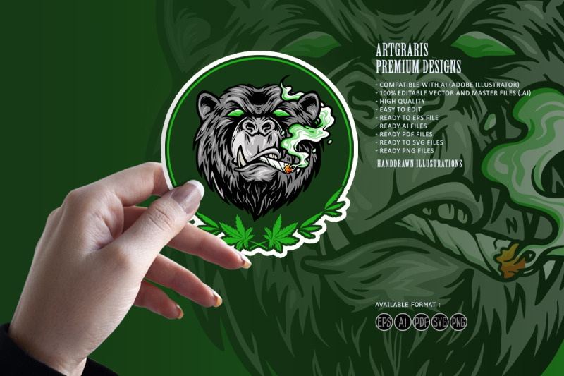 marijuana-smoke-scary-bear-weed-mascot-logo