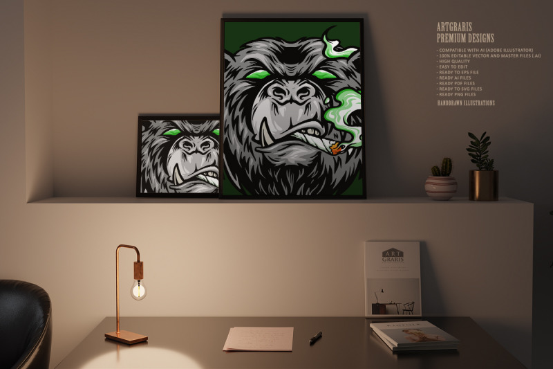 marijuana-smoke-scary-bear-weed-mascot-logo