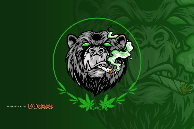 marijuana-smoke-scary-bear-weed-mascot-logo