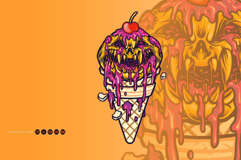 monster-halloween-pumpkin-ice-cream-cone