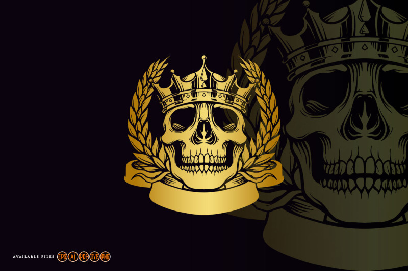 gold-skull-crown-king-elegant-banner