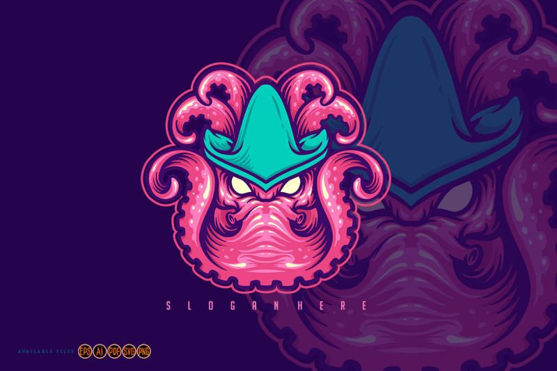 octopus-hat-kraken-pirates-mascot-logo
