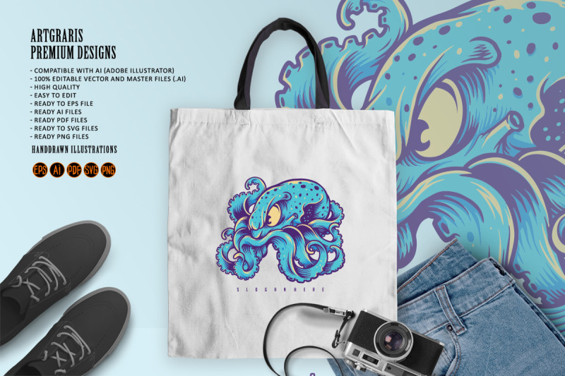 blue-kraken-logo-octopus-mascot-graphic