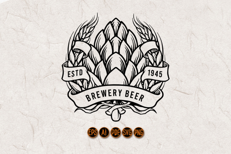 brewery-beer-badge-with-ribbon-logo-illustrations