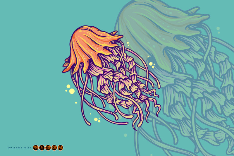 cute-jellyfish-under-water-illustrations