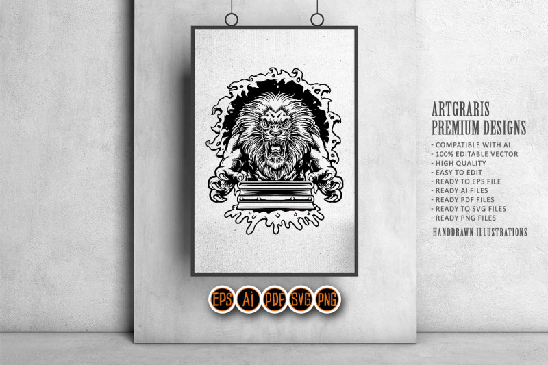 silhouette-angry-lion-screen-printing-svg-clipart