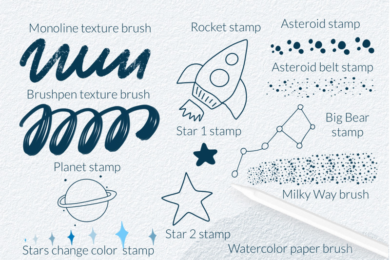 space-procreate-brushes-doodle-space-stamps-for-procreate-space-brus