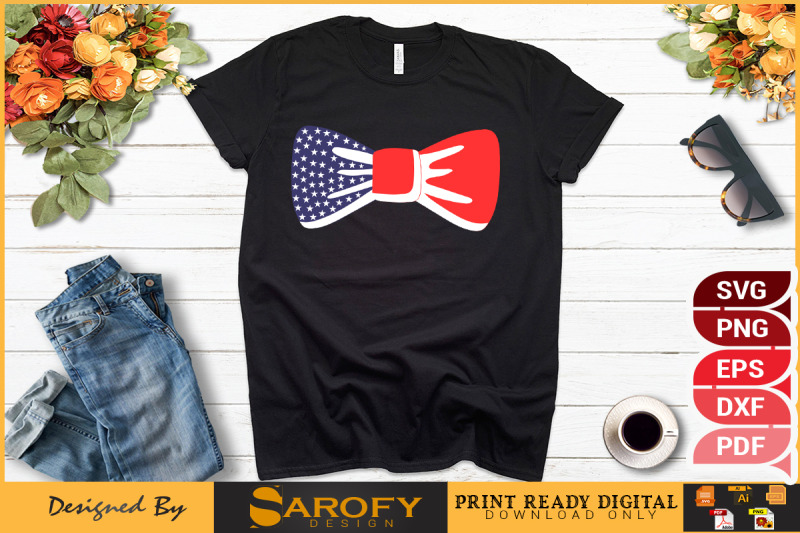 vector-american-hair-bow-design-for-independence-day-4th-of-july-of-a