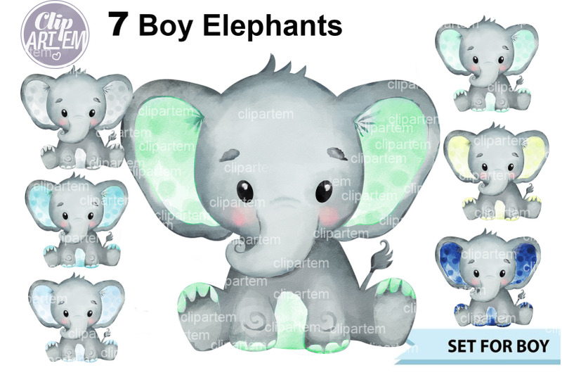 bundle-boy-elephants-7-watercolor-png-images-clip-art