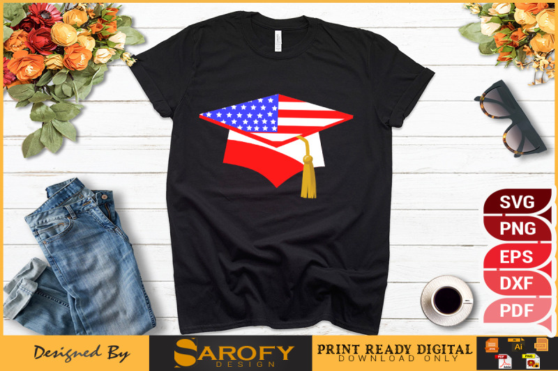 4th-of-july-graduation-hat-design-with-usa-flag-vector-svg