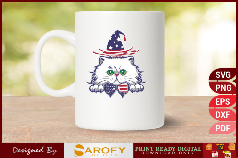 cute-cat-design-with-american-hat-4th-july-design