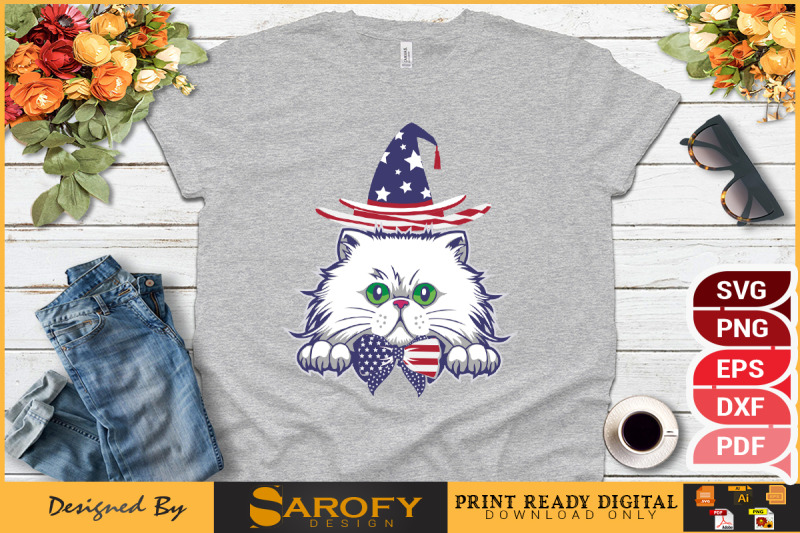 cute-cat-design-with-american-hat-4th-july-design