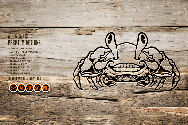 silhouette-smiling-crab-svg-clipart