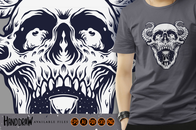 demon-skull-zombie-tattoo-silhouette