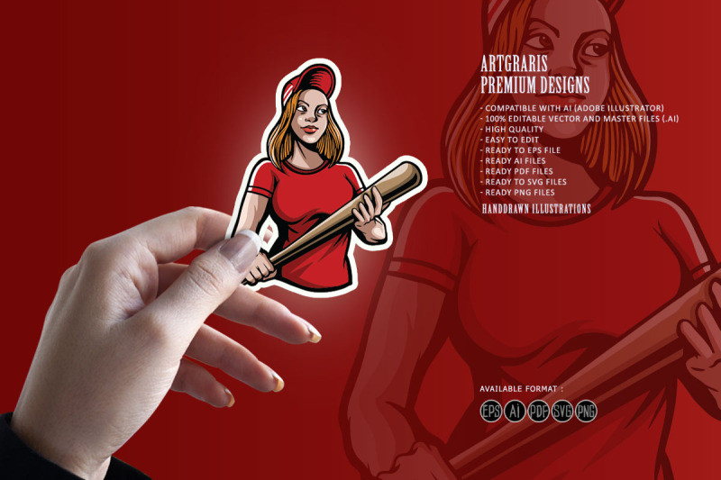 baseball-girl-red