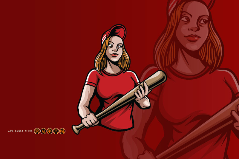 baseball-girl-red