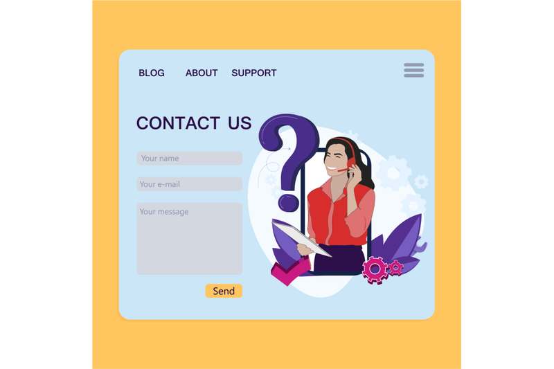 contact-page-for-feedback-website-page-customer-claim-interface