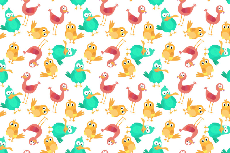 cute-colorful-bird-animal-cartoon-pattern