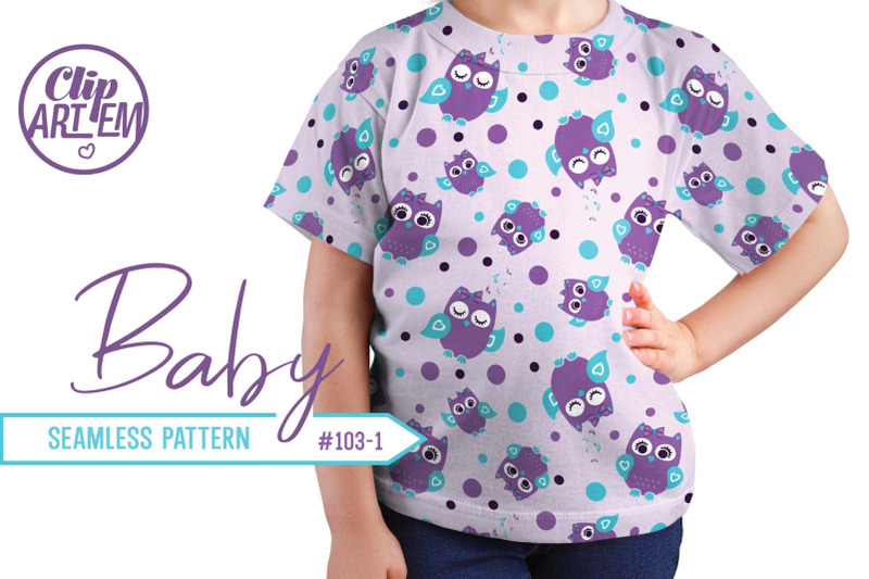 cute-purple-teal-owl-seamless-pattern-girl-owl-surface-fabric