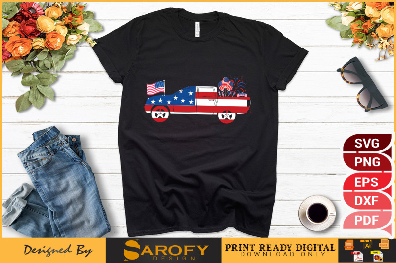 vector-american-car-design-with-usa-flag-4th-july-design-sublimation