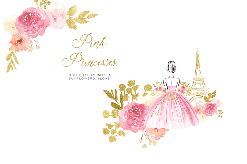 pink-princess-floral-clipart-pink-amp-gold-flowers-clip-art