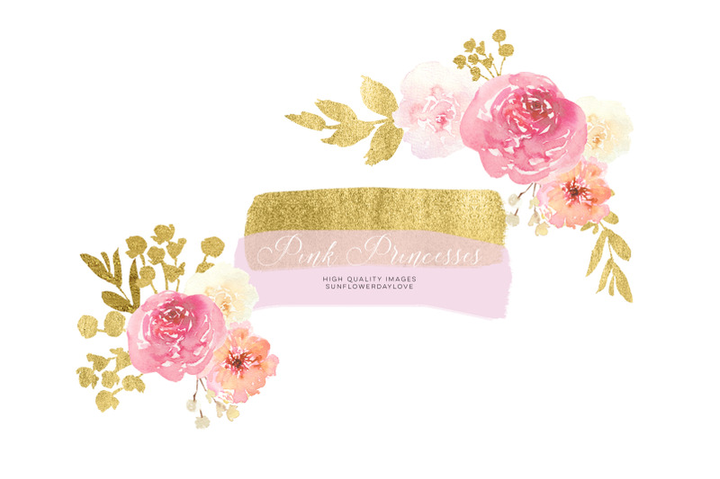 pink-princess-floral-clipart-pink-amp-gold-flowers-clip-art