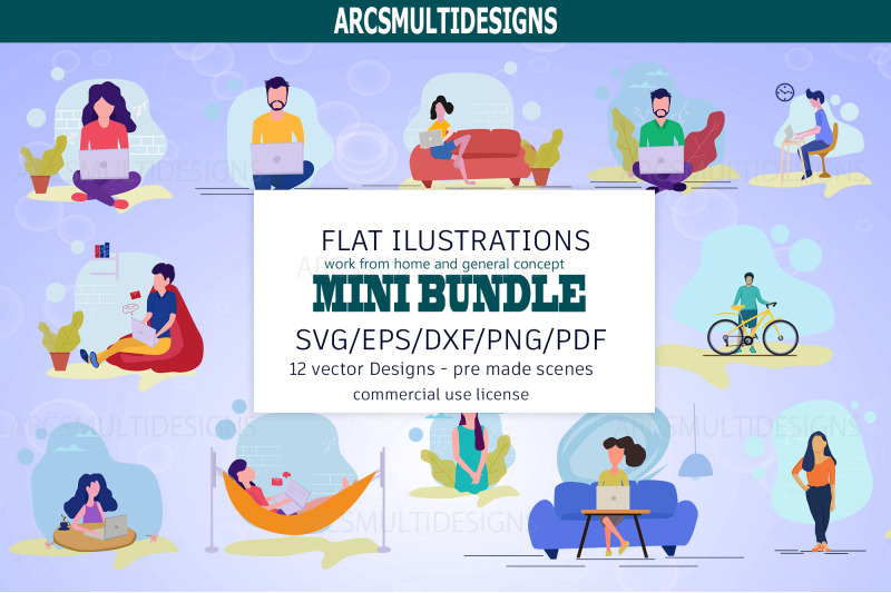 flat-illustration-bundle-work-from-home-illustration-bundle