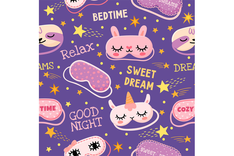 dream-mask-seamless-pattern-cute-pajama-print-with-masks-with-girl-ey