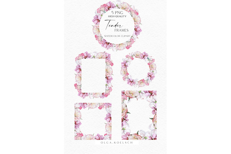 watercolor-boho-flowers-clipart-wedding-pink-floral-border-clipart
