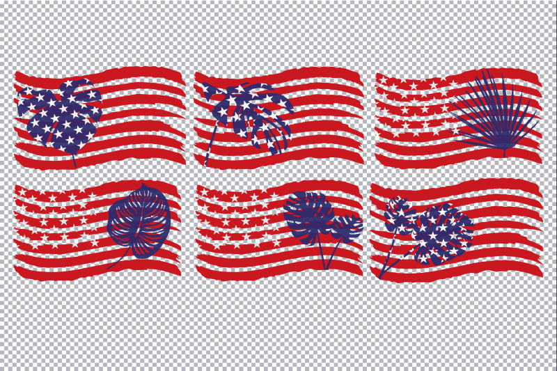 patriotic-flags-with-leaves-svg