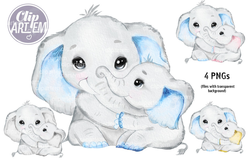 father-039-s-day-elephant-super-bundle-daddy-baby-watercolor-clip-art