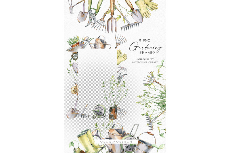 watercolor-gardening-frames-clipart-hand-painted-garden-tools-png