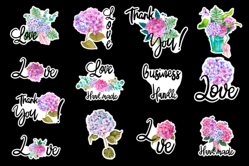 hydrangea-watercolor-sticker-pack