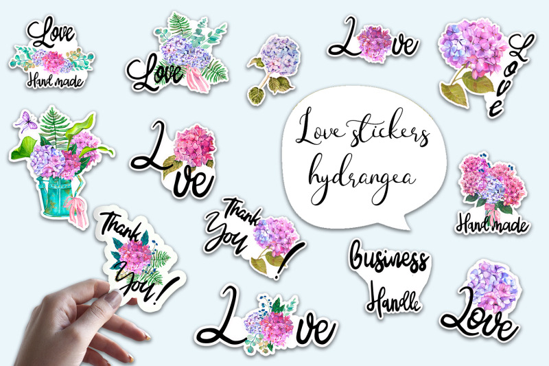 hydrangea-watercolor-sticker-pack