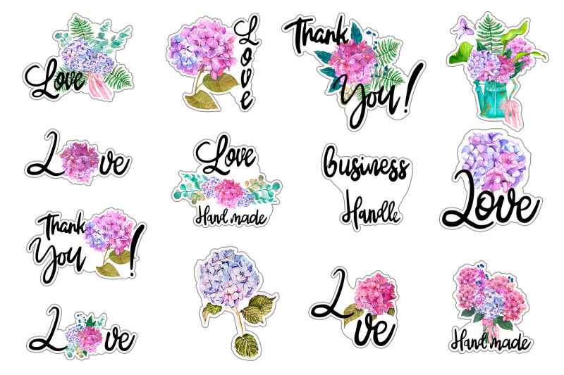 hydrangea-watercolor-sticker-pack