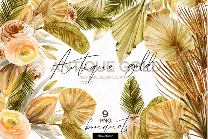 antique-gold-bouquets-set-vol-2
