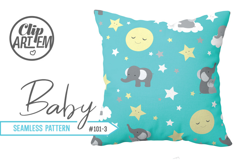 turquoise-elephant-seamless-pattern-sweet-dreams-unisex-elephant-baby