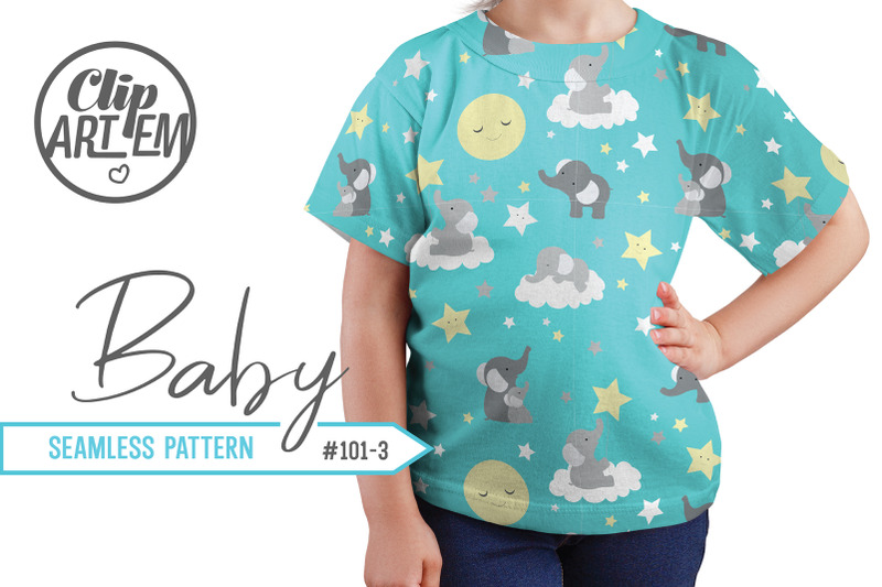 turquoise-elephant-seamless-pattern-sweet-dreams-unisex-elephant-baby